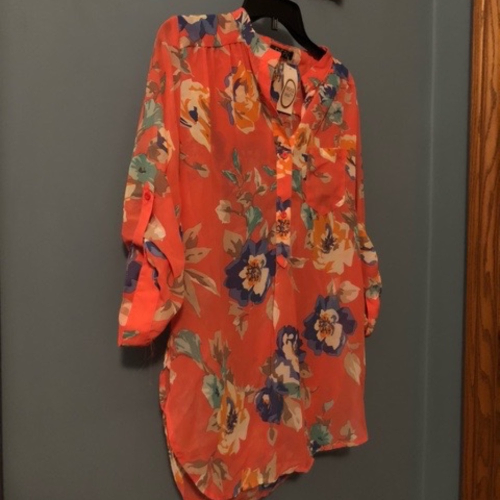Bright floral blouse